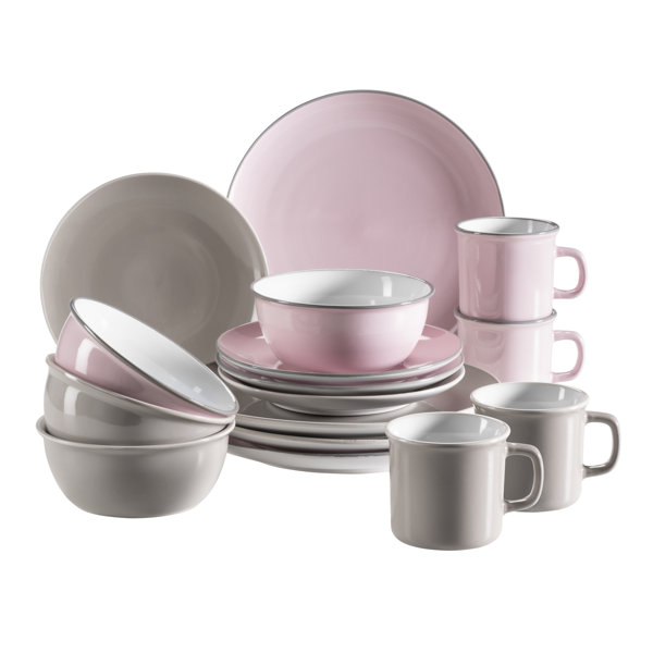 Hashtag Home Ranesha Stoneware Dinnerware Set of 16 Wayfair.co.uk
